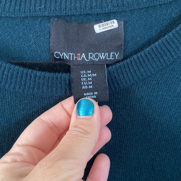 Dark Hunter Green Cynthia Rowley sweater Dress Mid Knee length Cashmere Medium - Picture 3 of 7